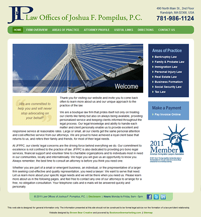 Law Offices of Joshua F. Pompilus, P.C. Website Design