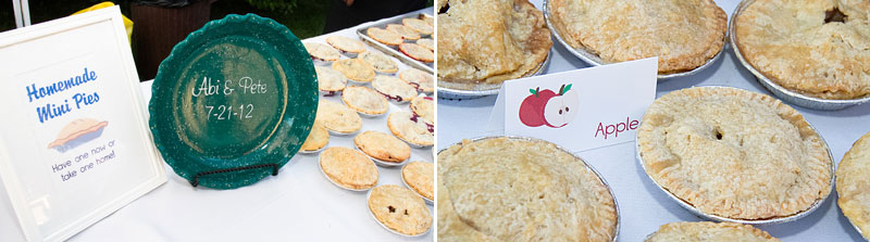 Mini pies with sign/labels