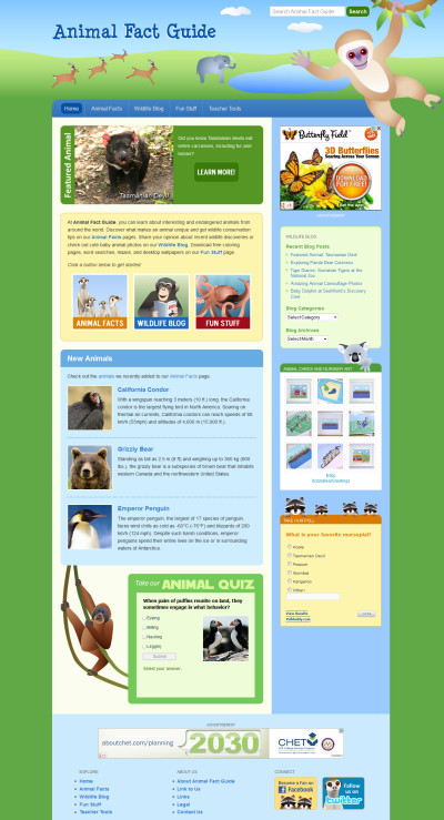 Animal Fact Guide Website Redesign