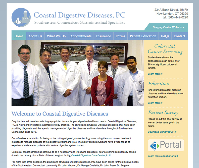 Coastal Digestive Diseases website design