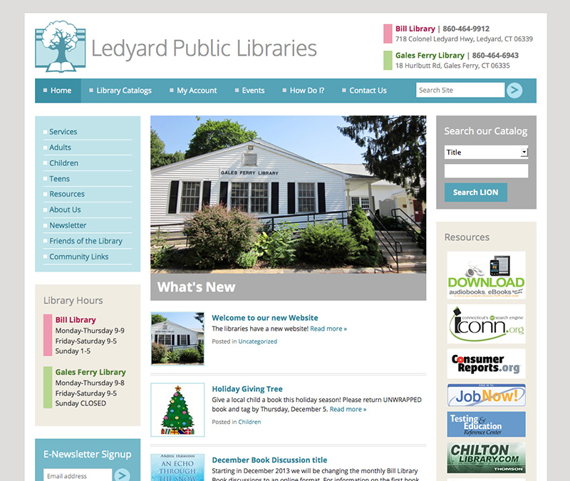 Ledyard Public Libraries website