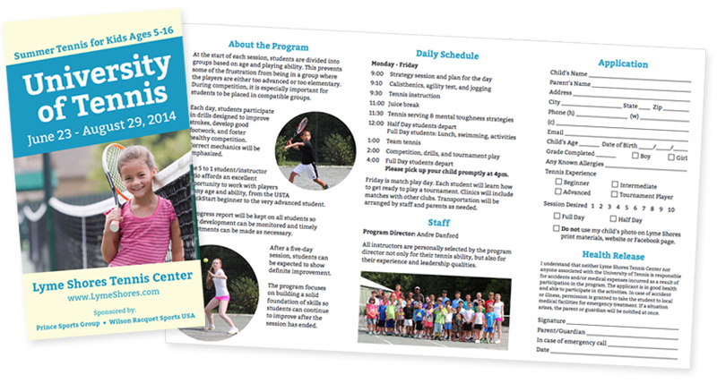 Lyme Shores Summer Tennis Brochure